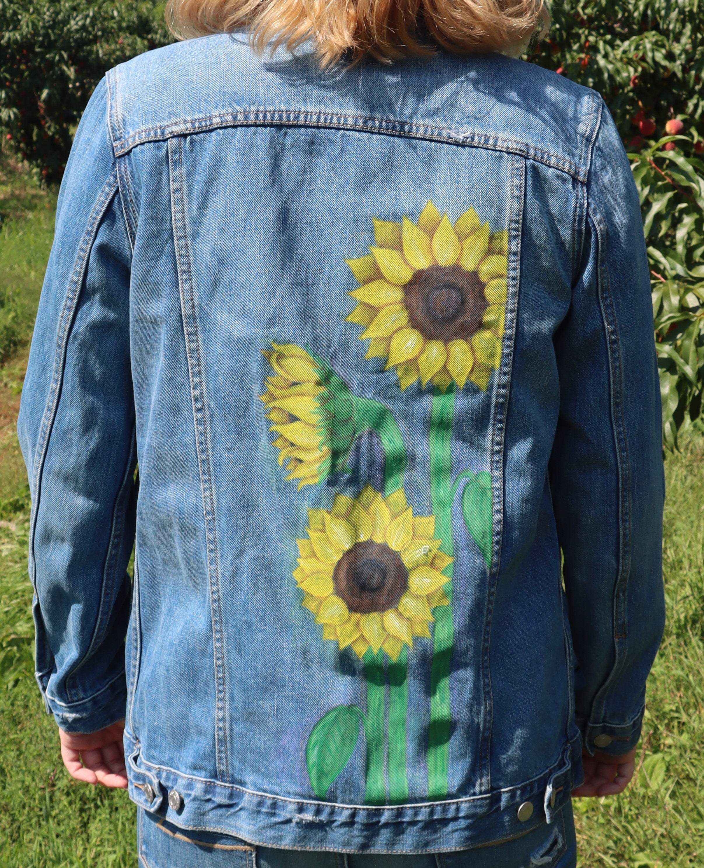 Sunflowers Printed Denim Jacket – PAP Art Store