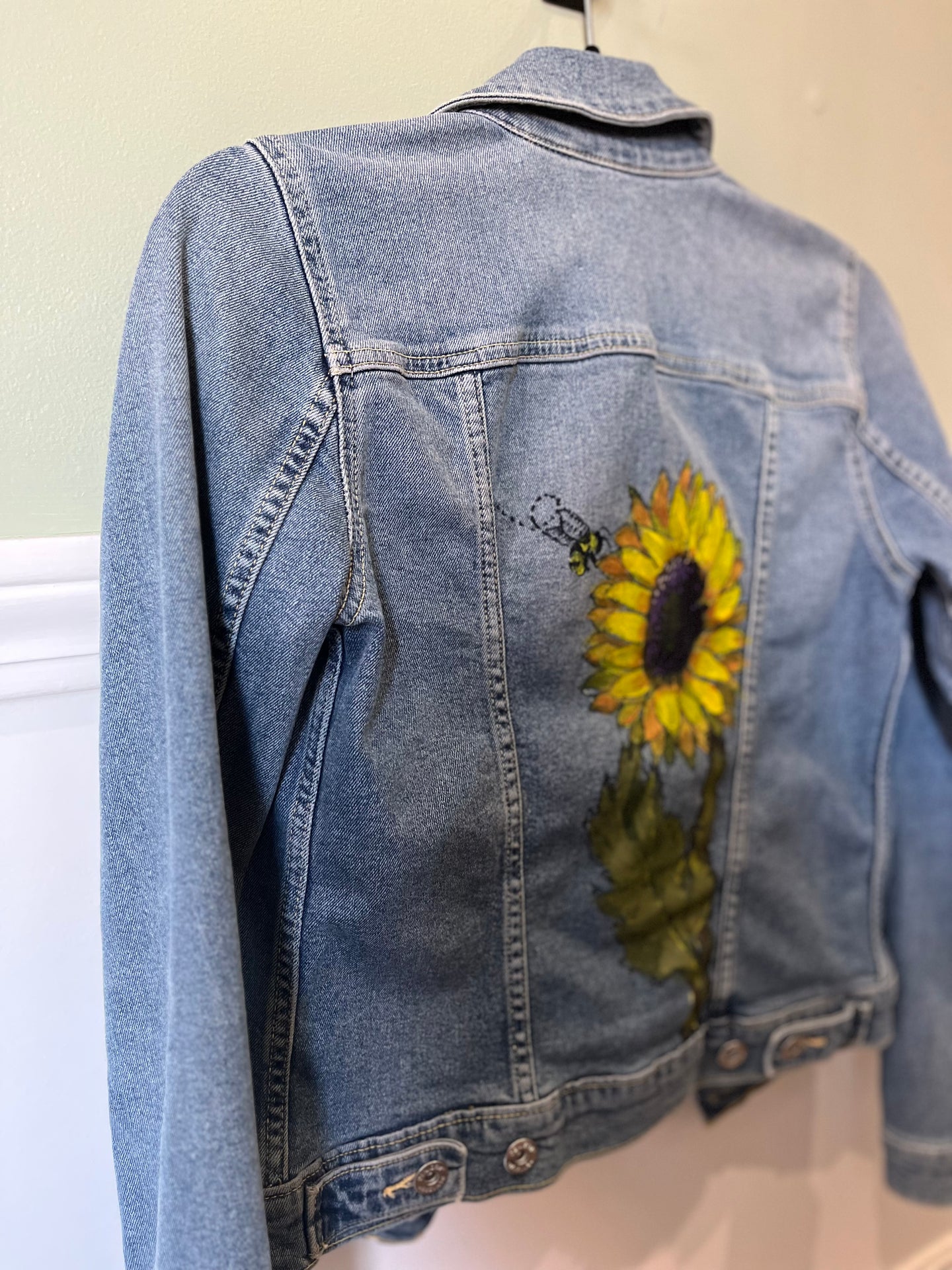 Hand Painted Sunflower Jacket