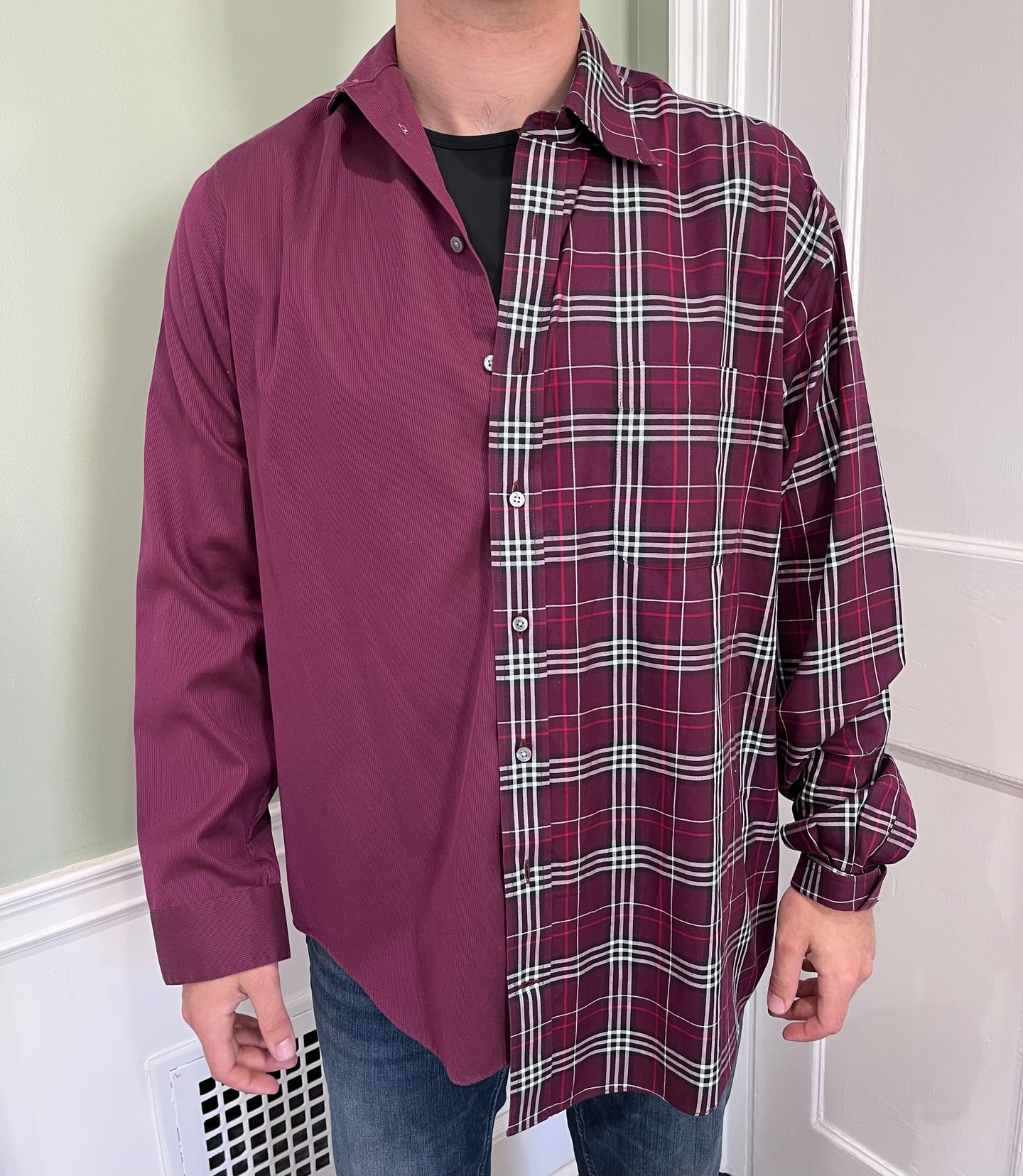 Burgundy/Plaid Mingle Dress Shirt