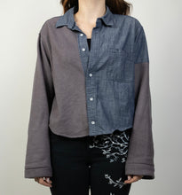 Load image into Gallery viewer, Gray/Denim Cozy Button Up

