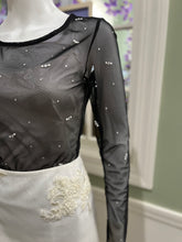 Load image into Gallery viewer, Black Sheer Top with Crystal Embellishments
