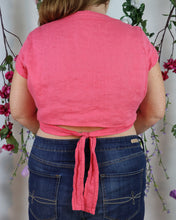 Load image into Gallery viewer, Pink Wrap Crop Top

