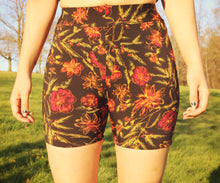 Load image into Gallery viewer, Orange Floral Biker Shorts
