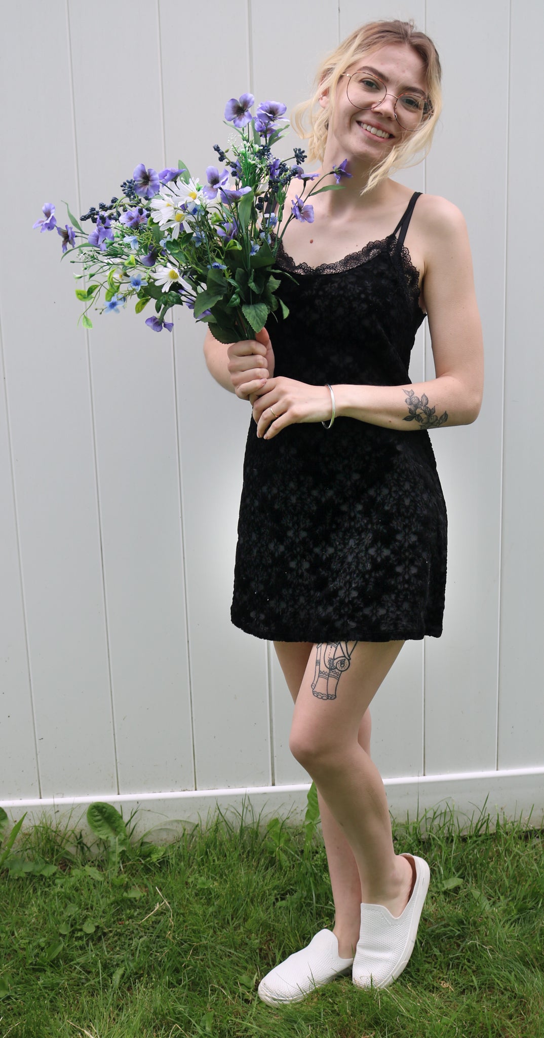Floral Black Mini Dress
