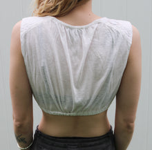 Load image into Gallery viewer, White Crop Top w/ Lace Detail
