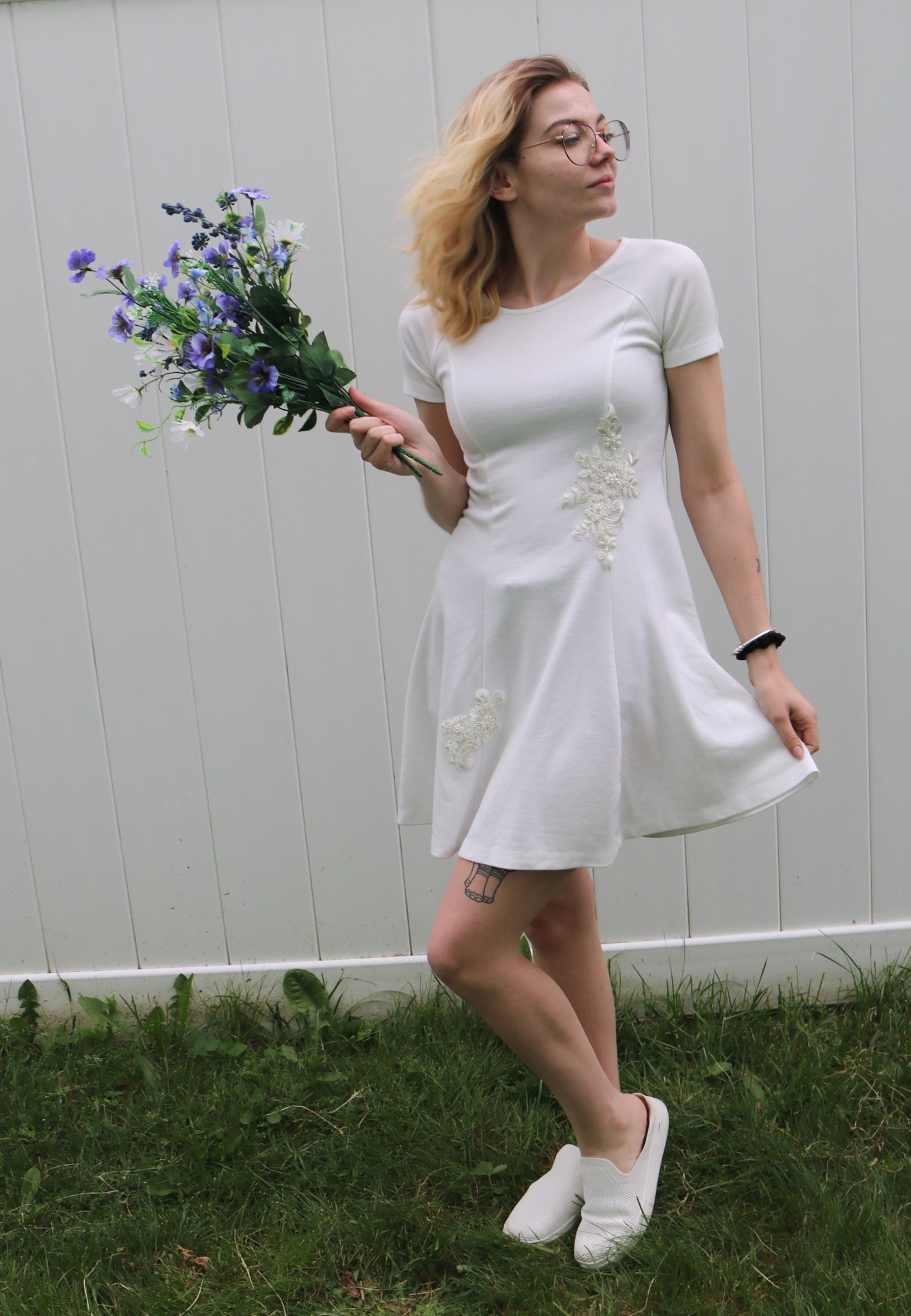 White Dress w/ Lace Detail