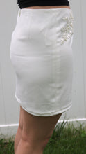 Load image into Gallery viewer, White Mini Skirt w/ Lace Detail
