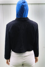 Load image into Gallery viewer, Blue/Black Cropped Jacket Hoodie
