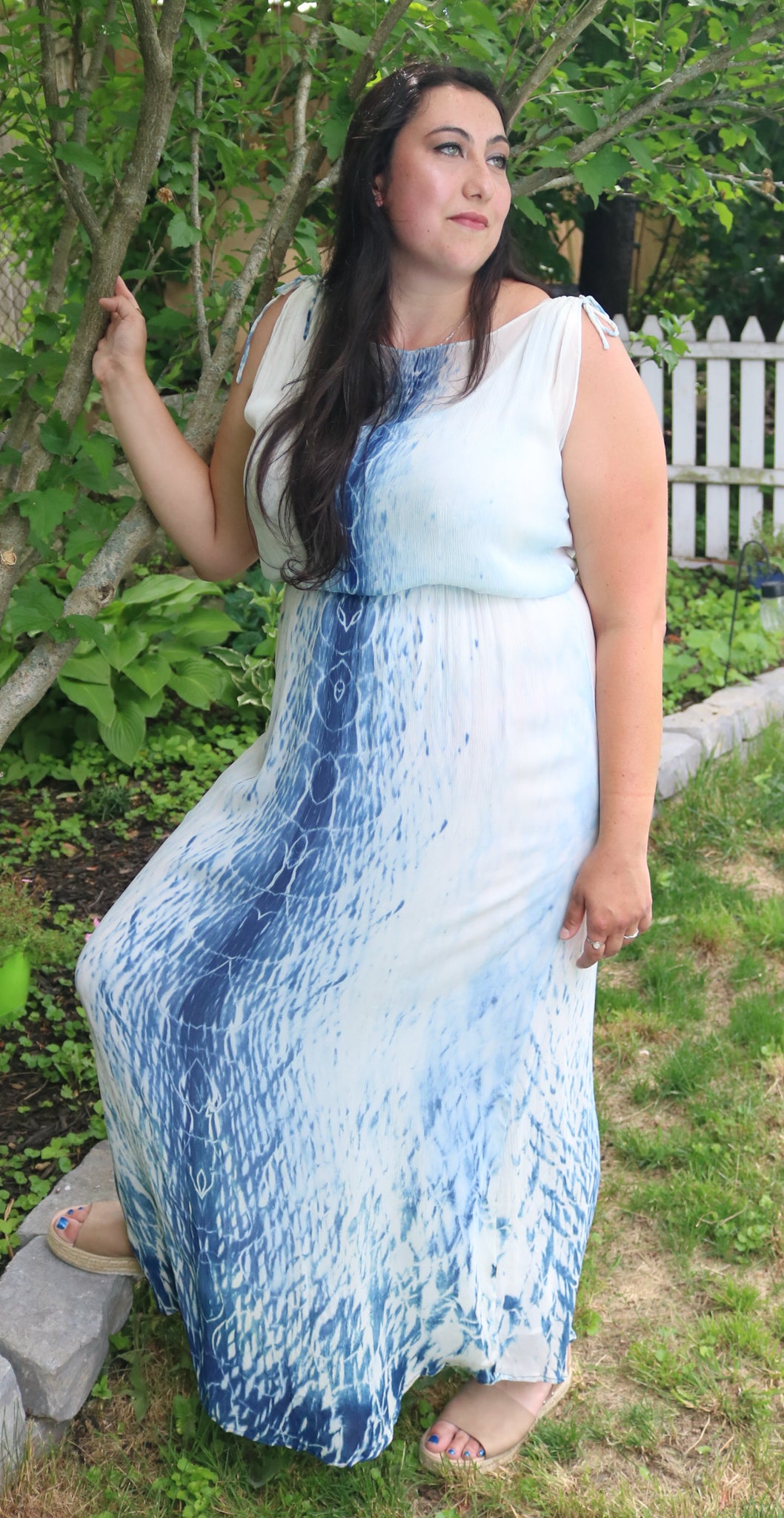 Blue/White Maxi Dress