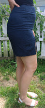 Load image into Gallery viewer, Navy Blue Floral Textured Skirt
