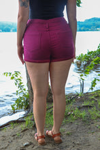 Load image into Gallery viewer, High Waisted Burgundy Shorts
