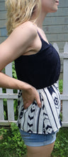 Load image into Gallery viewer, Navy Blue/White Peplum Tank
