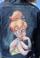 Load image into Gallery viewer, Denim Cropped Tinkerbell Jacket
